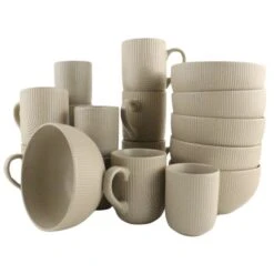 OTIX Koffiekopjes Set Van 12 Kopjes 190ml 300ml Met Set Van 6 Soep