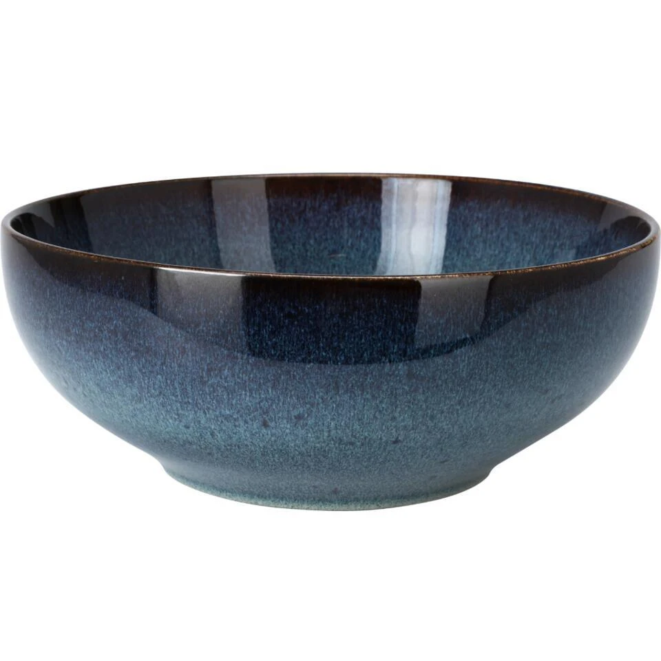 OTIX Saladeschaal Diep Serveerbord Schaal Blauw 25cm Aardewerk EBONY 1 OTIX Saladeschaal Diep Serveerbord Schaal Blauw 25cm Aardewerk EBONY