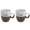 Excellent Houseware Koffiemokken - 2x - Bruin - Keramiek - 150 Ml