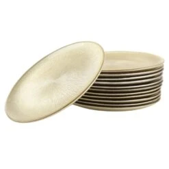OTIX Ontbijtborden 12 Persoons Goud Glitter Dessertborden 21cm Glas