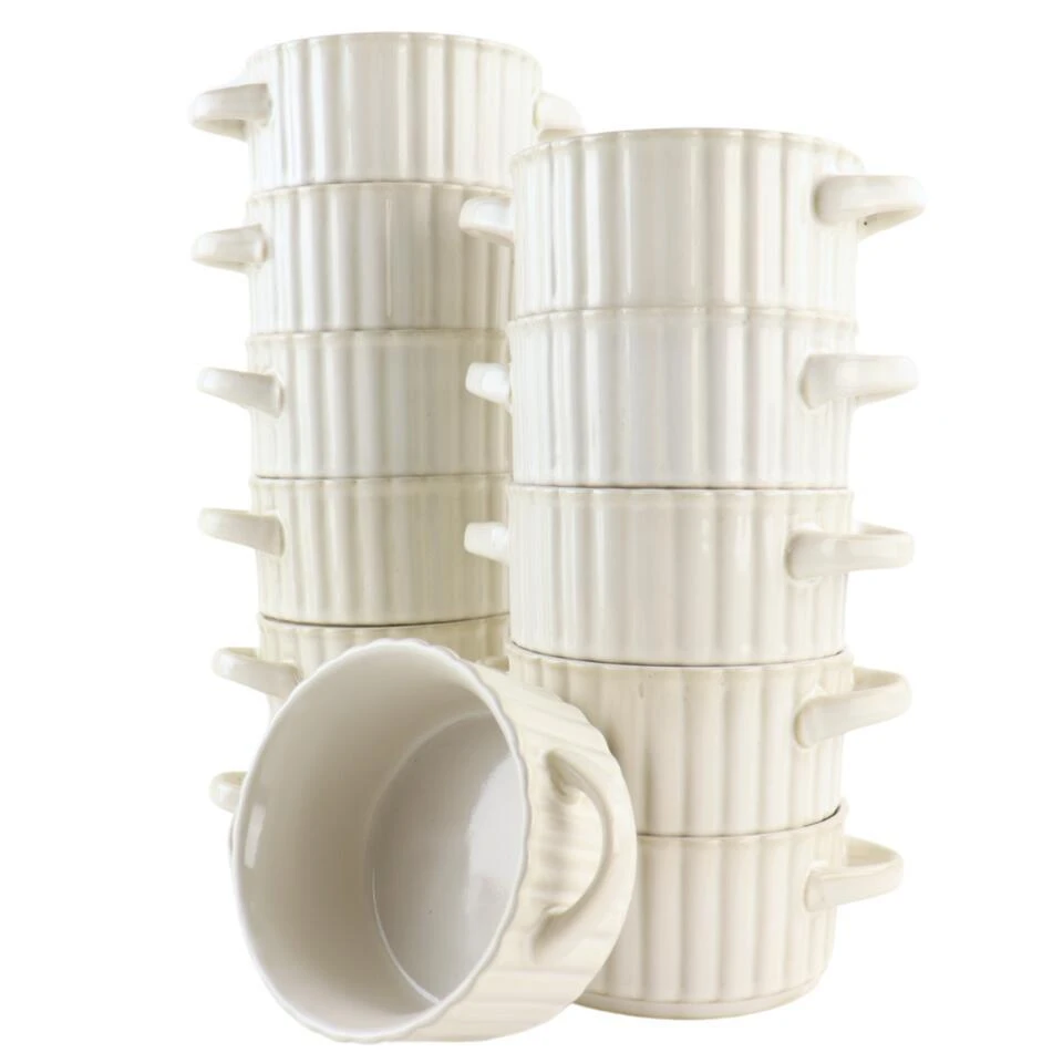 OTIX Soepkommen Met Oor Set Van 12 Stuks Soeptassen Wit Keramiek SOLIS 1 OTIX Soepkommen Met Oor Set Van 12 Stuks Soeptassen Wit Keramiek SOLIS