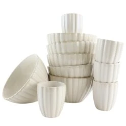 OTIX Koffiekopjes Soepkommen Zonder Oor 6 Persoons Set Van 12 SOLIS