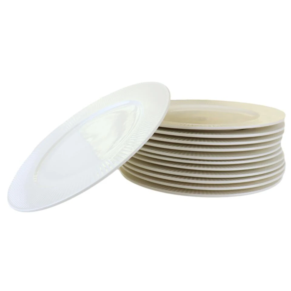 OTIX Dinerborden Bordenset 12 Persoons 27cm Wit Porselein LUNA 1 OTIX Dinerborden Bordenset 12 Persoons 27cm Wit Porselein LUNA