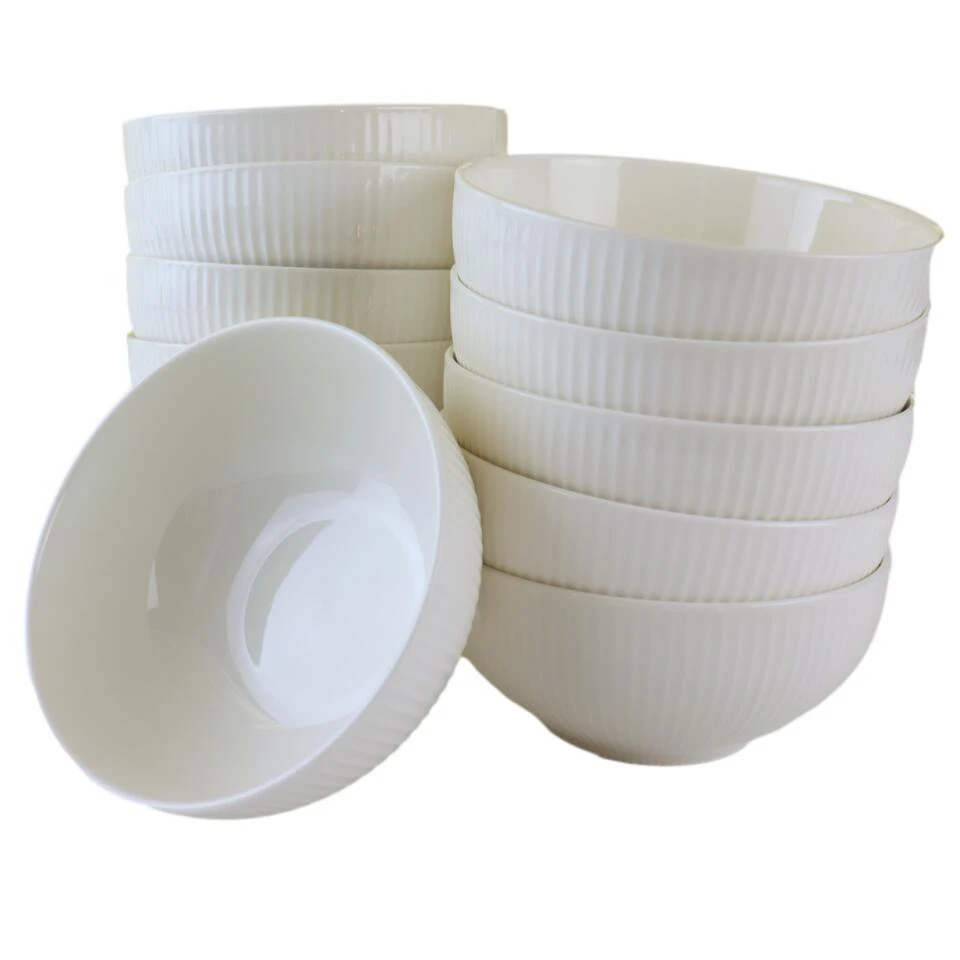 OTIX Soepkommen Zonder Oor Set Van 12 Schaaltjes 600ml Wit Porselein 1 OTIX Soepkommen Zonder Oor Set Van 12 Schaaltjes 600ml Wit Porselein