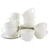 OTIX Koffiekopjes Met Oor En Schotel Set Van 12 200ml Wit Porselein...