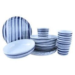 OTIX Serviessets 12 Delig STRIPES - BLUE