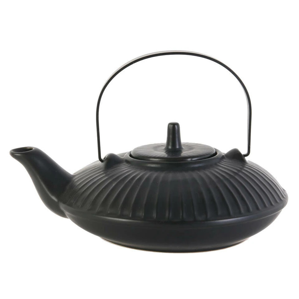 Home Deco Factory Theepot Shanghai - Zwart - 600 Ml 1 Home Deco Factory Theepot Shanghai - Zwart - 600 Ml