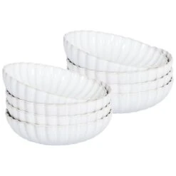 NETTLE - Diepe Borden Set Van 8 - Wit - Steengoed