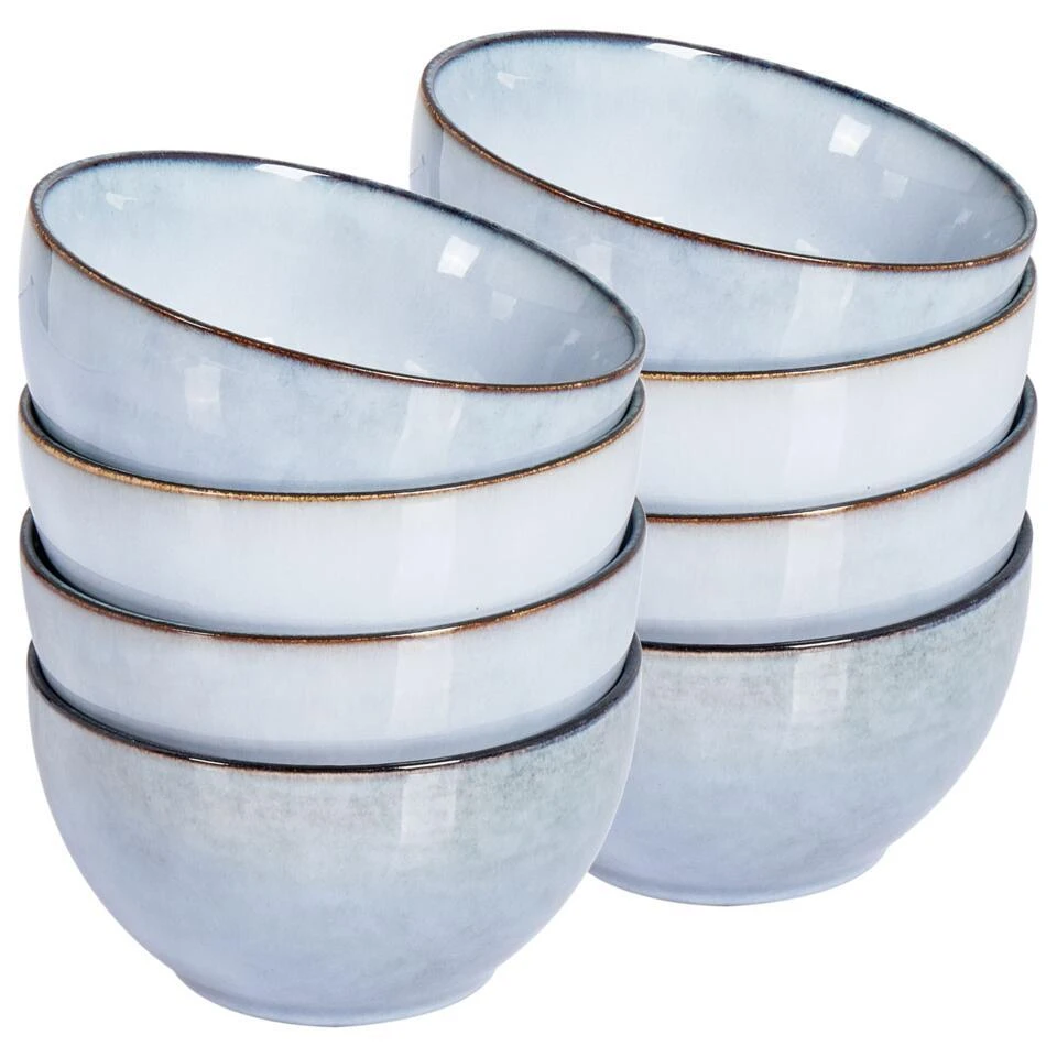 JUNIPER - Kom Set Van 8 - Lichtblauw - Steengoed 1 JUNIPER - Kom Set Van 8 - Lichtblauw - Steengoed