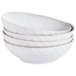 SESAME - Diepe Borden Set Van 4 - Lichtgrijs - Steengoed