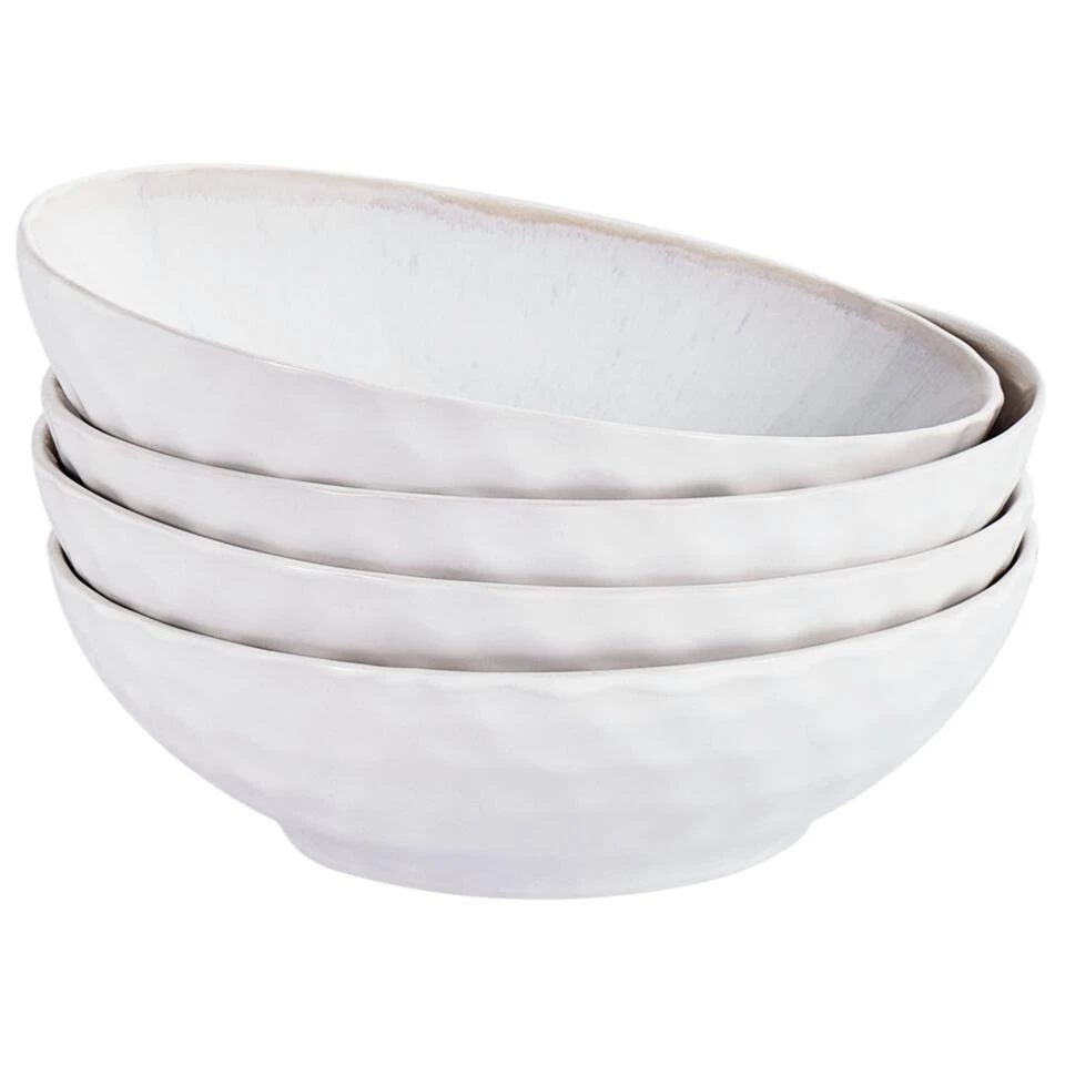 SESAME - Diepe Borden Set Van 4 - Lichtgrijs - Steengoed 1 SESAME - Diepe Borden Set Van 4 - Lichtgrijs - Steengoed