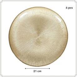 OTIX Ontbijtborden 6 Persoons Goud Glitter Dessertborden 21cm Glas -Luxe Servieswinkel 123822026c8249a5ba63bfbee9954b1a