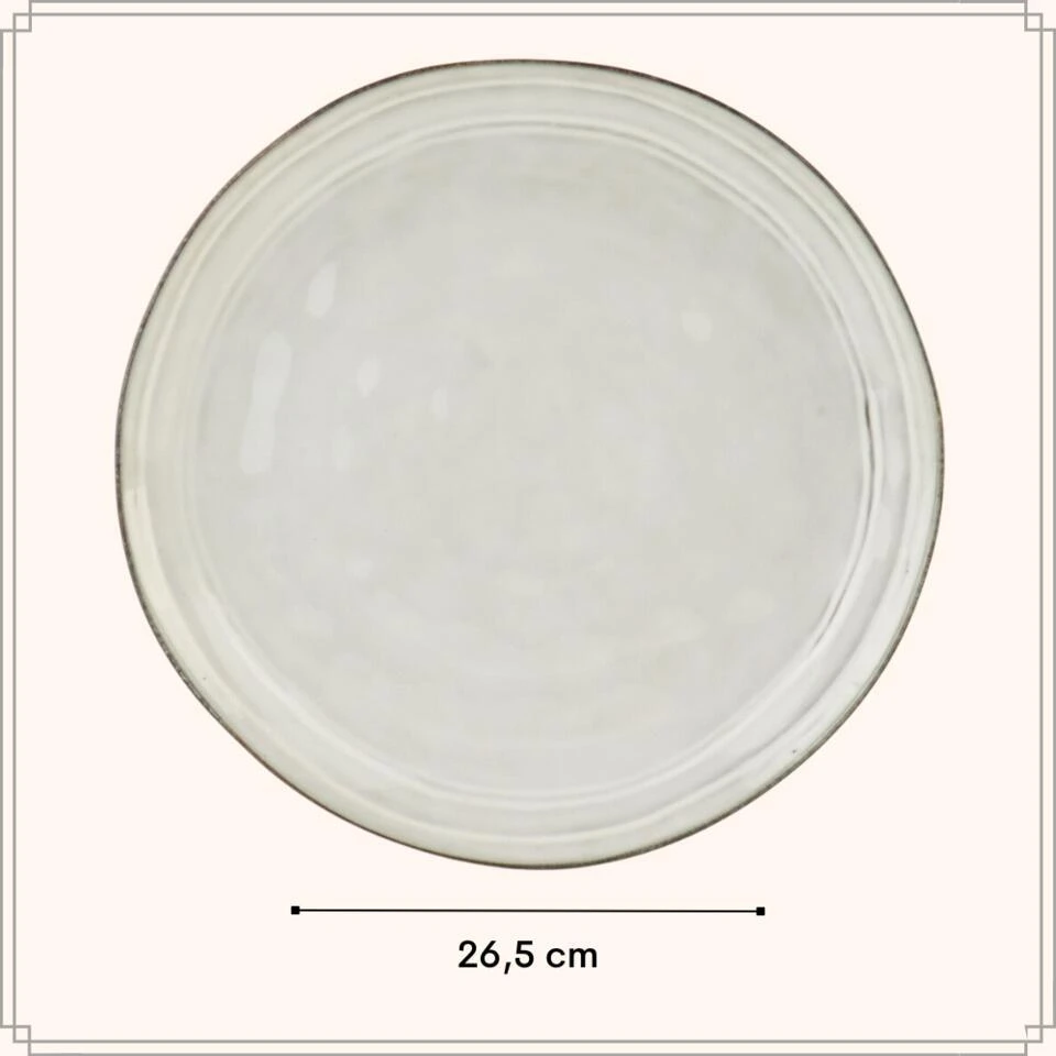 OTIX Diner Bordenset 6 Persoons Beige 26,5cm Keramiek LILY 5 OTIX Diner Bordenset 6 Persoons Beige 26,5cm Keramiek LILY - Afbeelding 5