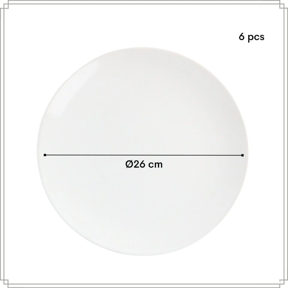 OTIX Dinerborden Bordenset 6 Persoons Wit 26cm Aardewerk ALDER 5 OTIX Dinerborden Bordenset 6 Persoons Wit 26cm Aardewerk ALDER - Afbeelding 5