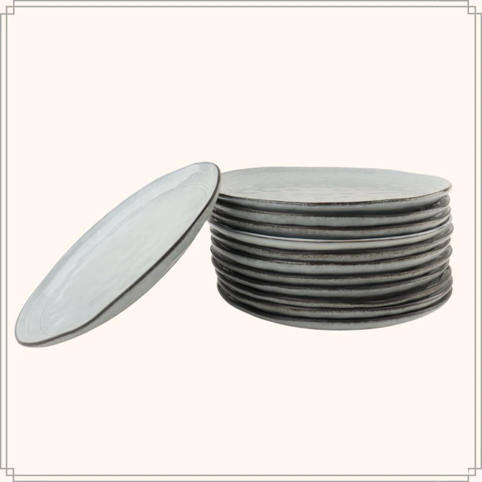 OTIX Dessert Ontbijt Bordenset 12 Persoons Blauw 21cm Keramiek BLUEBELL 2 OTIX Dessert Ontbijt Bordenset 12 Persoons Blauw 21cm Keramiek BLUEBELL - Afbeelding 2