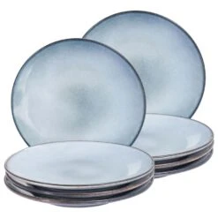 JUNIPER - Dinerborden Set Van 8 - Lichtblauw - Steengoed 10 JUNIPER - Dinerborden Set Van 8 - Lichtblauw - Steengoed -Luxe Servieswinkel 17409c3659df4c9f9dc9780bd47fff77