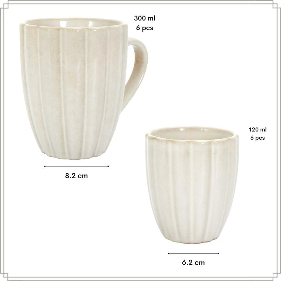 OTIX Koffiekopjes 12 Delig Solis - Wit 4 OTIX Koffiekopjes 12 Delig Solis - Wit - Afbeelding 4