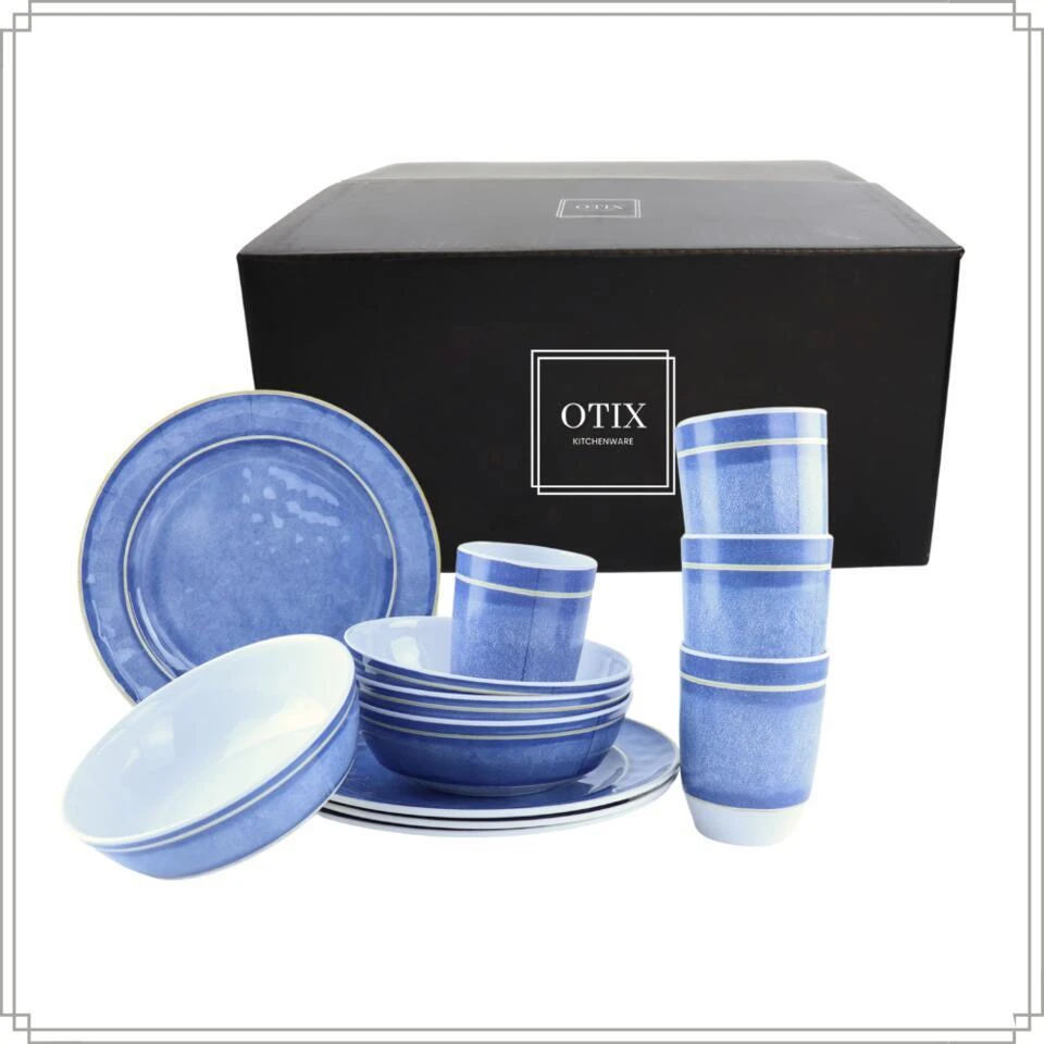 OTIX Serviessets 12 Delig Navara - Blauw 9 OTIX Serviessets 12 Delig Navara - Blauw - Afbeelding 9