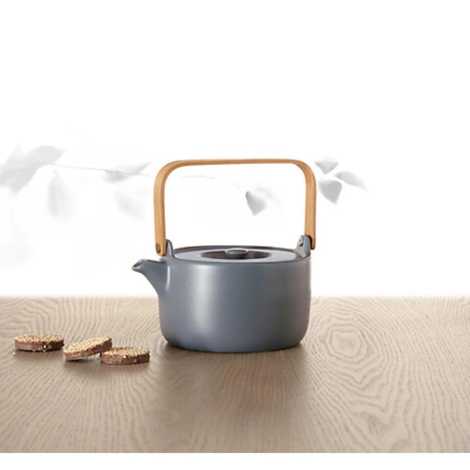 Merkloos Secret De Gourmet Theepot Penang - Keramiek - Blauw/grijs - 800ml 4 Merkloos Secret De Gourmet Theepot Penang - Keramiek - Blauw/grijs - 800ml - Afbeelding 4