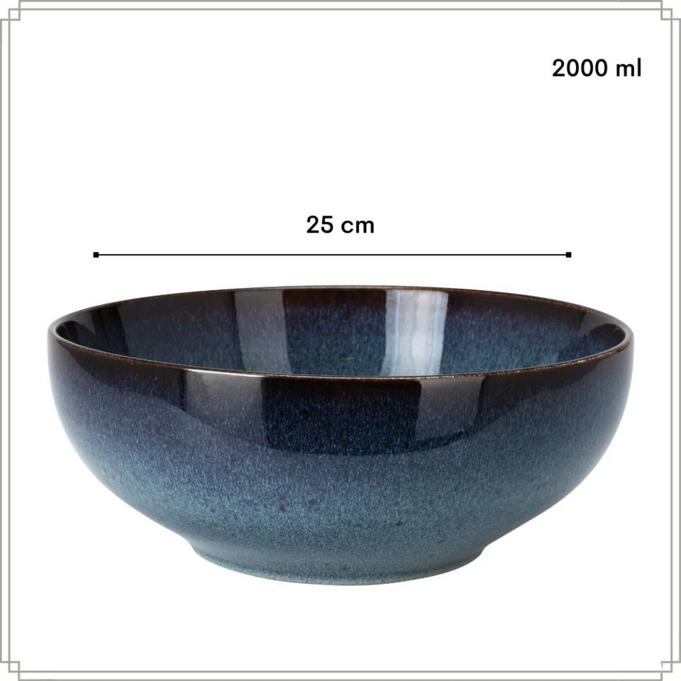 OTIX Saladeschaal Diep Serveerbord Schaal Blauw 25cm Aardewerk EBONY 5 OTIX Saladeschaal Diep Serveerbord Schaal Blauw 25cm Aardewerk EBONY - Afbeelding 5