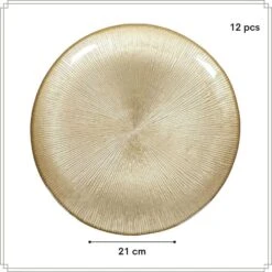 OTIX Ontbijtborden 12 Persoons Goud Glitter Dessertborden 21cm Glas -Luxe Servieswinkel 1dff7eafa718481cb5a8e178d744ee85
