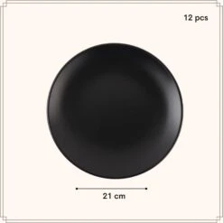 OTIX Ontbijtborden Bordenset Van 12 Stuks 21cm Zwart Aardewerk IVY 15 OTIX Ontbijtborden Bordenset Van 12 Stuks 21cm Zwart Aardewerk IVY -Luxe Servieswinkel 1f7ec1d854f54f77a6b9a0c96adcfc23
