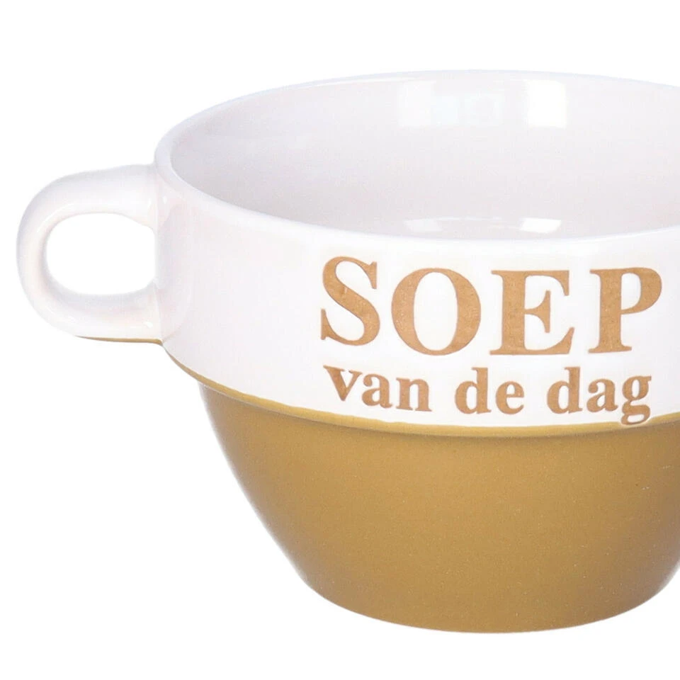Merkloos Soepkommen - Soep Van De Dag - Cappuccino Bruin - Stapelbaar 3 Merkloos Soepkommen - Soep Van De Dag - Cappuccino Bruin - Stapelbaar - Afbeelding 3