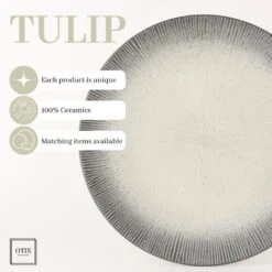 OTIX Diner Bordenset 12 Persoons Zwart Taupe 27cm Keramiek TULIP 18 OTIX Diner Bordenset 12 Persoons Zwart Taupe 27cm Keramiek TULIP -Luxe Servieswinkel 2985d8c5de6341d49335d1d260879b6e