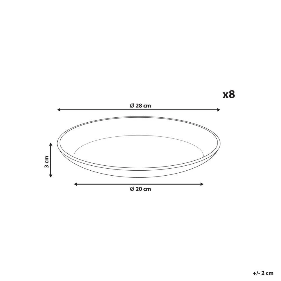SESAME - Dinerborden Set Van 8 - Lichtgrijs - Steengoed 4 SESAME - Dinerborden Set Van 8 - Lichtgrijs - Steengoed - Afbeelding 4