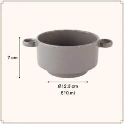 OTIX Soepkommen Met Oor 6 Stuks Grijs Soeptassen 510ml Aardewerk -Luxe Servieswinkel 2ccf8e14dd74497ea5c95ecb5e8a1456