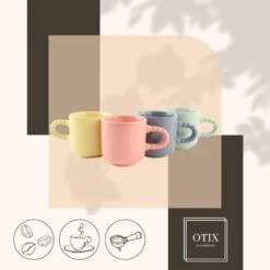 OTIX Espresso Kopjes Koffiekopjes Set Van 4 Koffietassen 120 Ml Aardewerk -Luxe Servieswinkel 2ff3589f29d041fbae78b67c1099545e