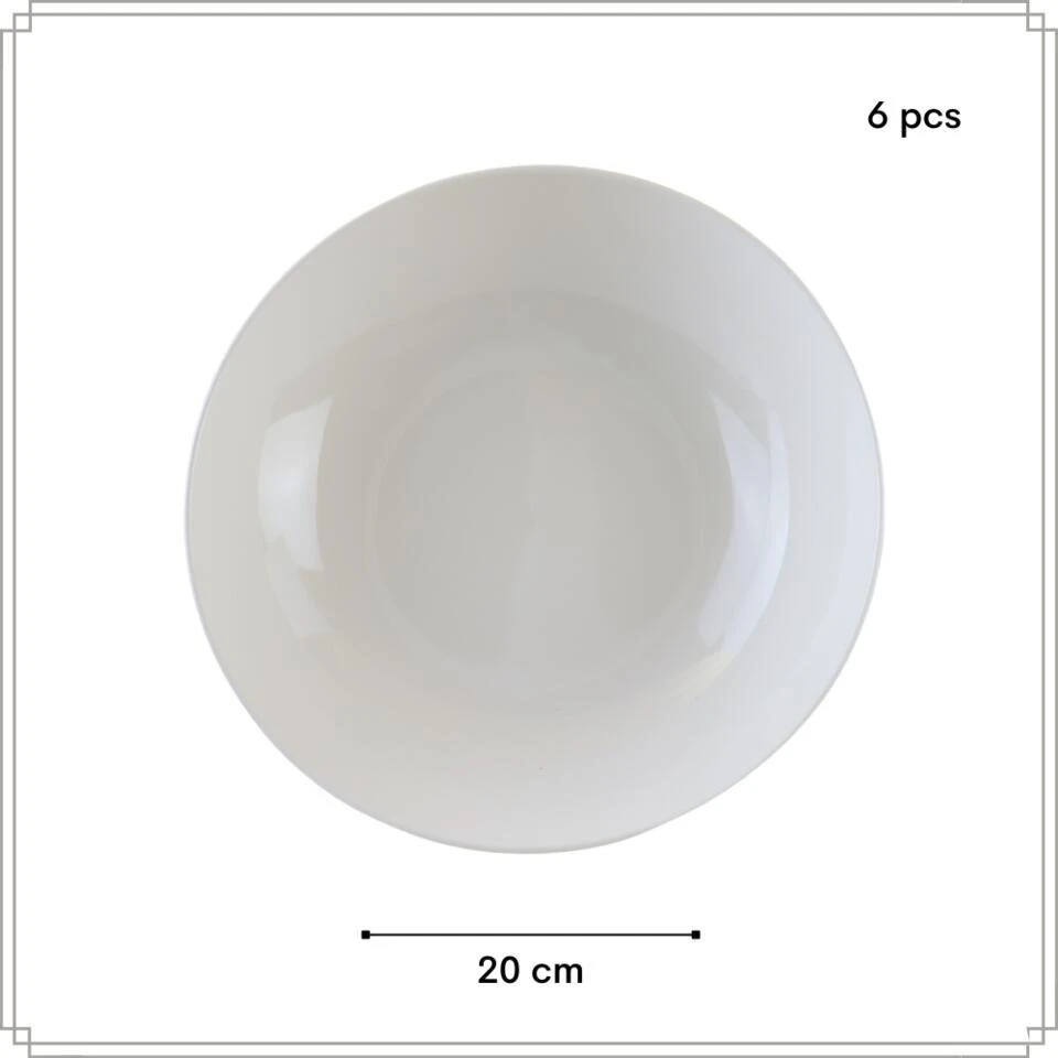OTIX Pastaborden Bordenset 6 Persoons Diepe Borden Soepborden 20cm Wit Porsel... 5 OTIX Pastaborden Bordenset 6 Persoons Diepe Borden Soepborden 20cm Wit Porsel... - Afbeelding 5