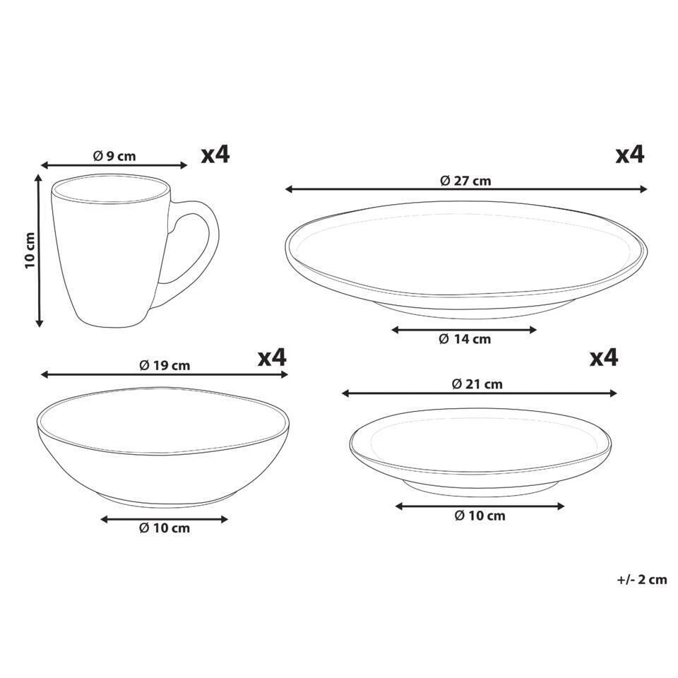 THYME - Serviesset 16 Delig - Donkergroen - Steengoed 4 THYME - Serviesset 16 Delig - Donkergroen - Steengoed - Afbeelding 4