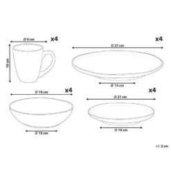 JUNIPER - Serviesset 16 Delig - Lichtblauw - Steengoed -Luxe Servieswinkel 33c0ce0e46c045afb2b6e091d44be68d