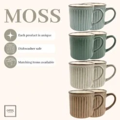 OTIX Koffiekopjes Met Oor Set Van 8 Koffietassen Aardewerk 200 Ml MOSS -Luxe Servieswinkel 36cddf49d29241d28787d842a391542e