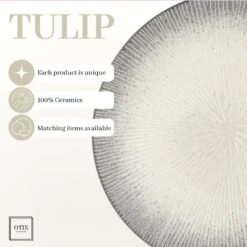 OTIX Dessert Ontbijt Bordenset 12 Persoons Zwart Taupe 21cm Keramiek TULIP -Luxe Servieswinkel 396a7ecb1290447ba8adac8caccc954a