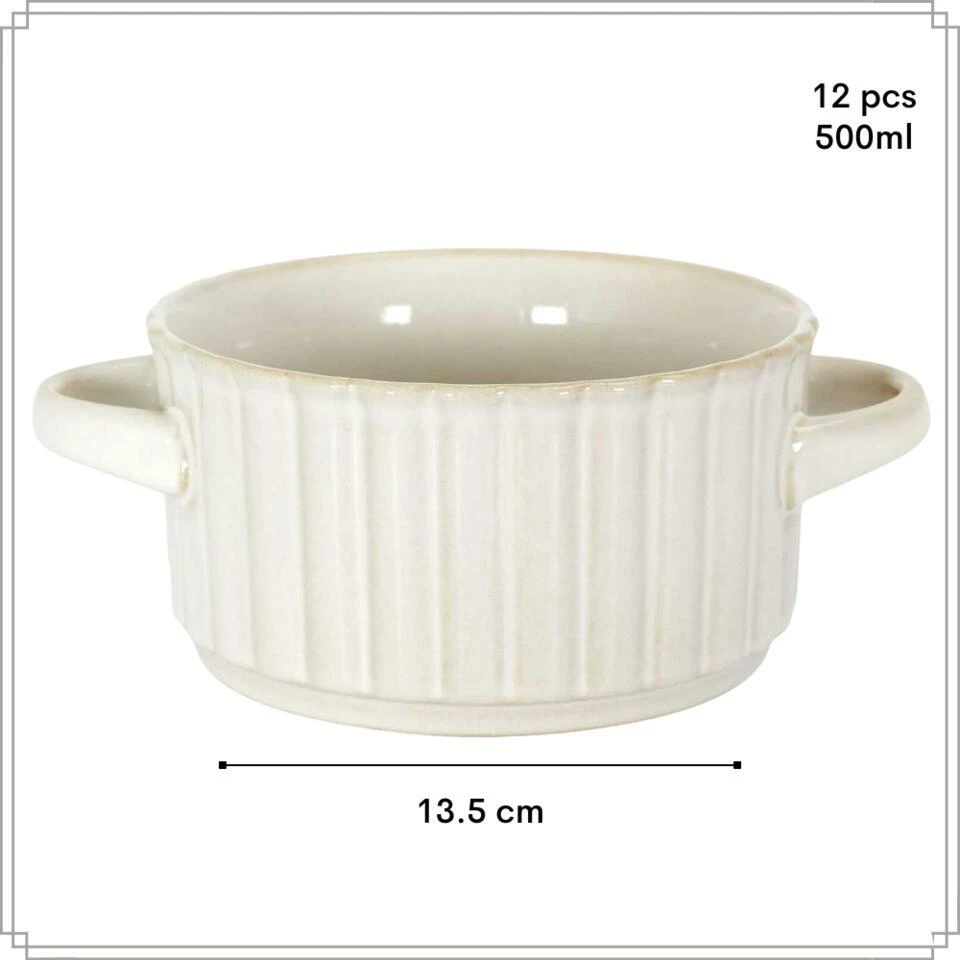 OTIX Soepkommen Met Oor Set Van 12 Stuks Soeptassen Wit Keramiek SOLIS 4 OTIX Soepkommen Met Oor Set Van 12 Stuks Soeptassen Wit Keramiek SOLIS - Afbeelding 4