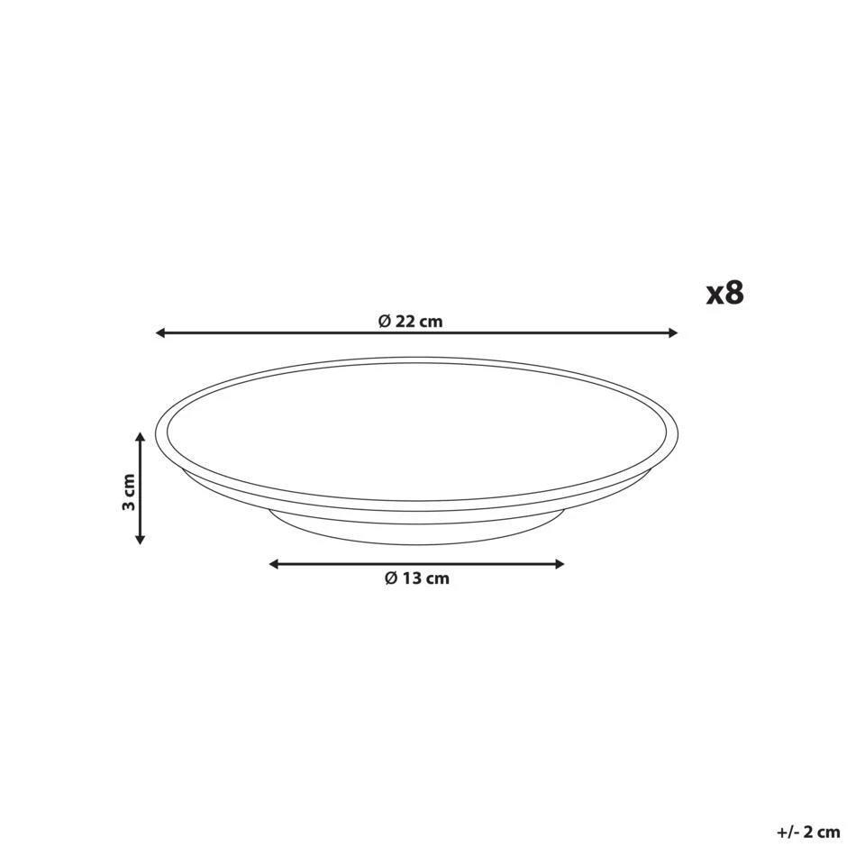 THYME - Bijzetborden Set Van 8 - Donkergroen - Steengoed 4 THYME - Bijzetborden Set Van 8 - Donkergroen - Steengoed - Afbeelding 4