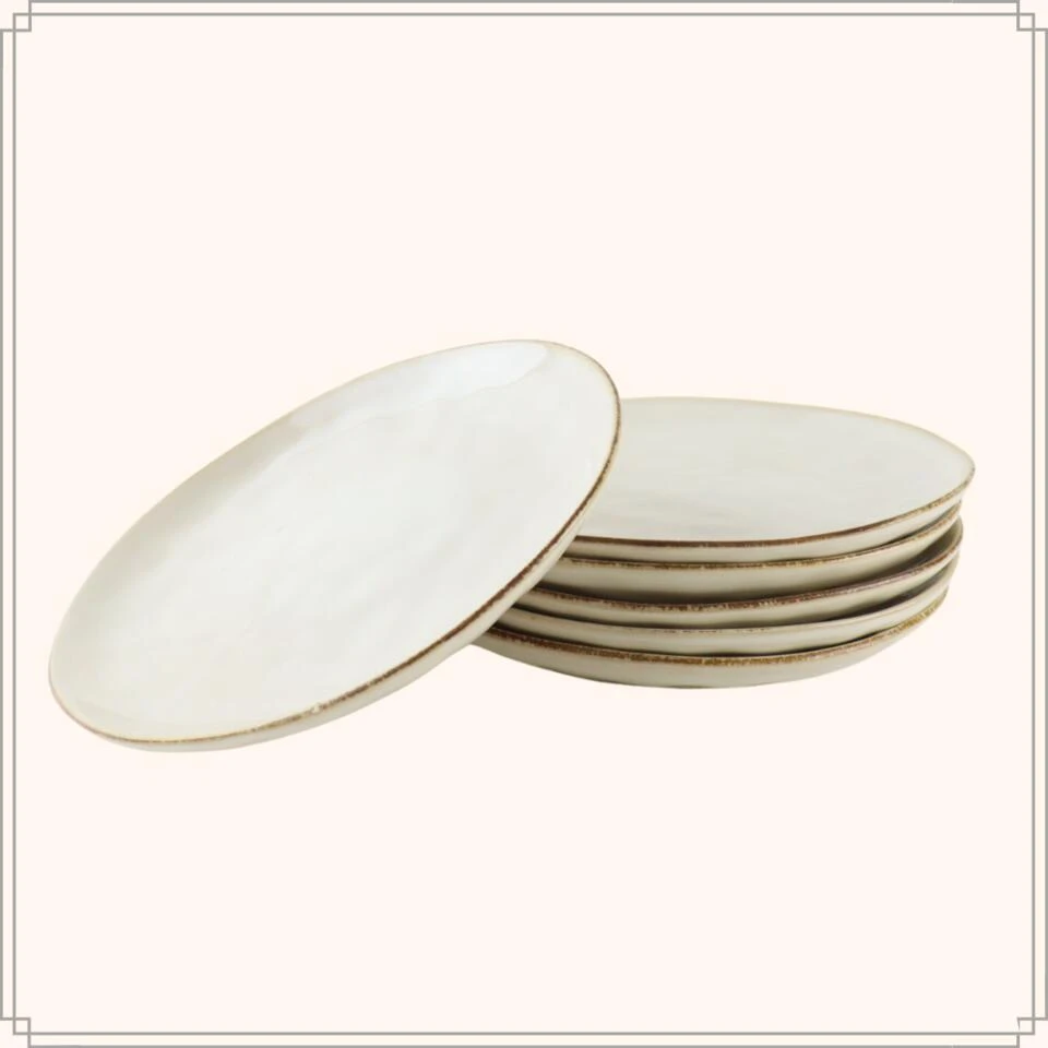 OTIX Ontbijtborden Bordenset 6 Persoons Beige 21cm Keramiek 2 OTIX Ontbijtborden Bordenset 6 Persoons Beige 21cm Keramiek - Afbeelding 2