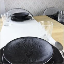 OTIX Diepe Soep Pasta Bordenset 6 Persoons Zwart 19cm Keramiek POPPY -Luxe Servieswinkel 3f9a08e6aa874282b814c68437119a99