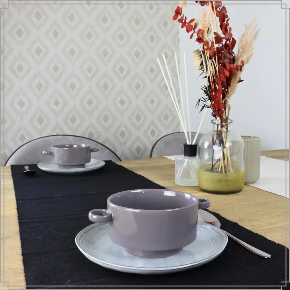 OTIX Soepkommen Met Oor 12 Stuks Grijs Soeptassen 510ml Aardewerk 3 OTIX Soepkommen Met Oor 12 Stuks Grijs Soeptassen 510ml Aardewerk - Afbeelding 3