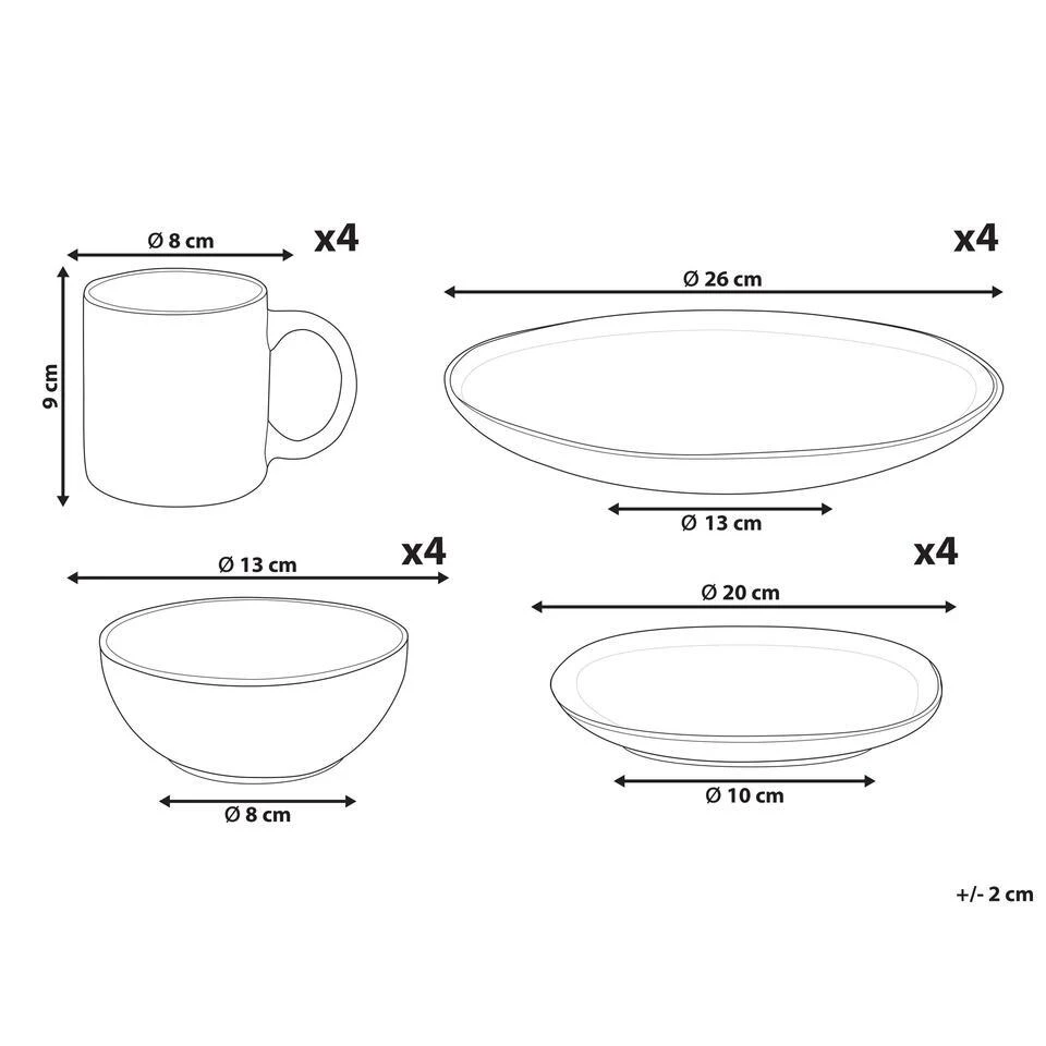 TURMERIC - Serviesset 16 Delig - Goudbruin - Steengoed 3 TURMERIC - Serviesset 16 Delig - Goudbruin - Steengoed - Afbeelding 3