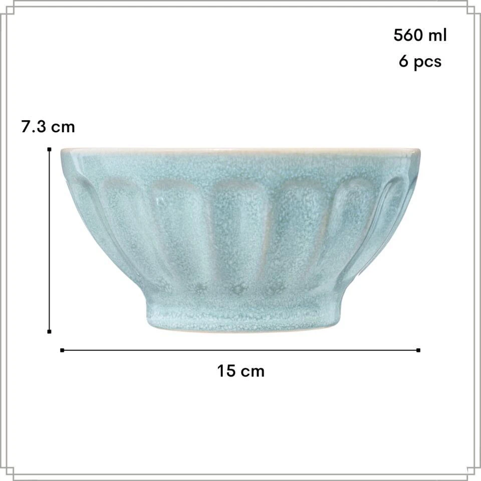 OTIX Soepkommen Zonder Oor Set Van 6 Schaaltjes 560ml Licht Blauw Aardewerk ELM 5 OTIX Soepkommen Zonder Oor Set Van 6 Schaaltjes 560ml Licht Blauw Aardewerk ELM - Afbeelding 5