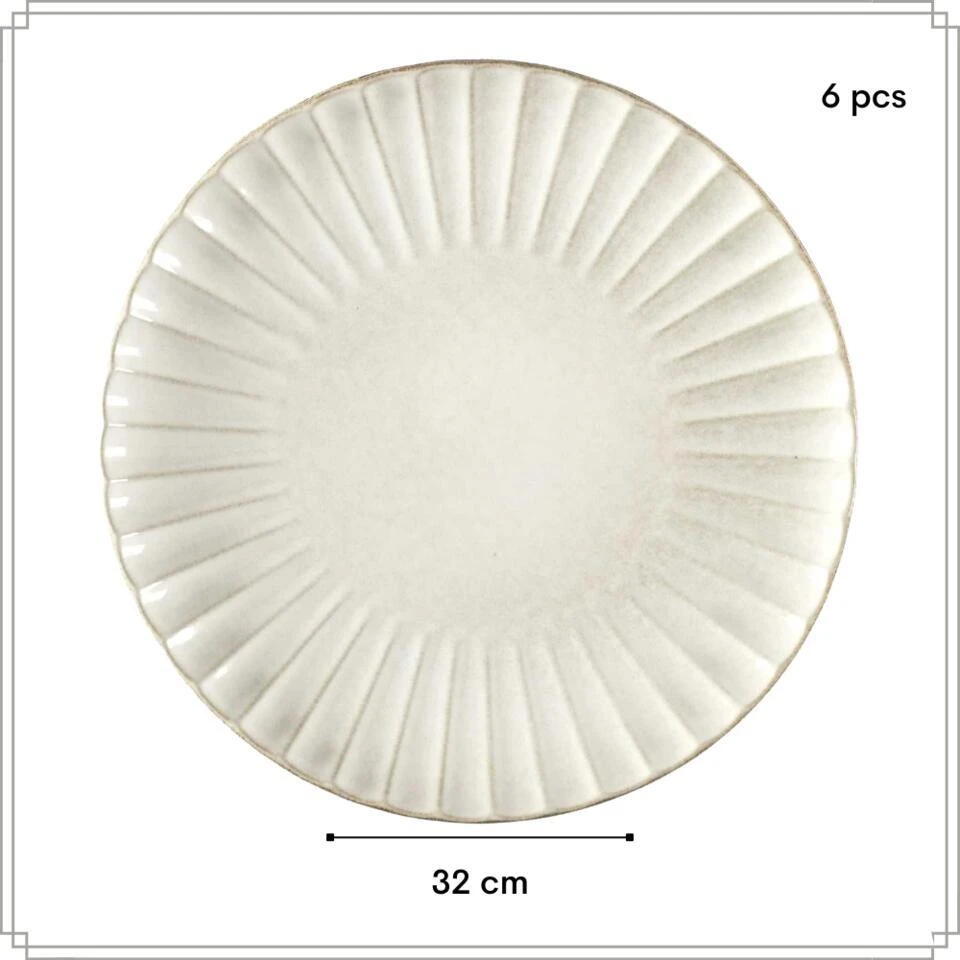OTIX Diner Bordenset 6 Persoons Onderborden 32cm Wit Keramiek SOLIS 4 OTIX Diner Bordenset 6 Persoons Onderborden 32cm Wit Keramiek SOLIS - Afbeelding 4