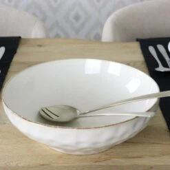 OTIX Saladeschaal Slakom Serveerschaal 2500ML Beige Keramiek -Luxe Servieswinkel 45a2fb52064e42d5a381ab398aa50e1e