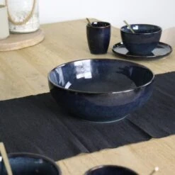 OTIX Saladeschaal Diep Serveerbord Schaal Blauw 25cm Aardewerk EBONY 10 OTIX Saladeschaal Diep Serveerbord Schaal Blauw 25cm Aardewerk EBONY -Luxe Servieswinkel 47064bbefe1c46e7b18c5f2a371e3666