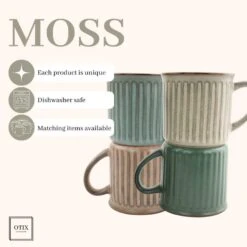 OTIX Koffiekopjes Met Oor Koffietassen Set Van 8 Aardewerk 250 Ml MOSS -Luxe Servieswinkel 474d0defcd5b41a086a36ecd630d69ff