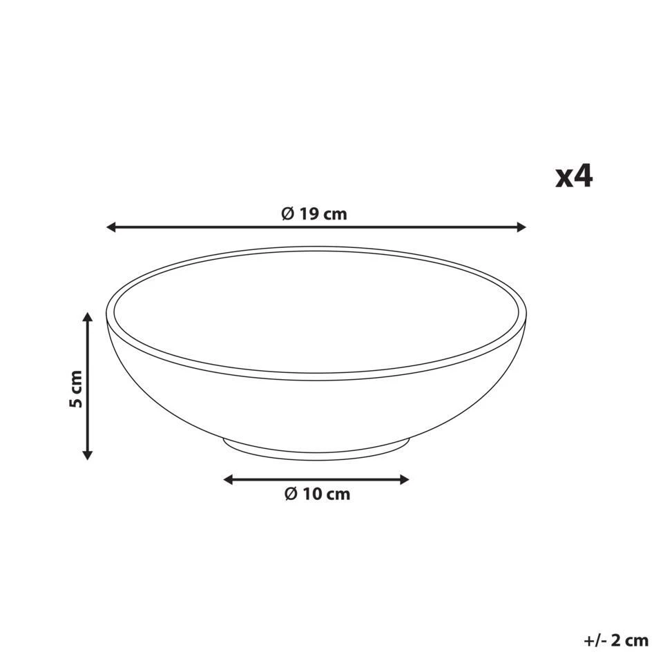 THYME - Diepe Borden Set Van 4 - Donkergroen - Steengoed 4 THYME - Diepe Borden Set Van 4 - Donkergroen - Steengoed - Afbeelding 4
