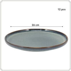 OTIX Dinerborden Bordenset 12 Persoons 26cm Blauw Aardewerk EBONY 13 OTIX Dinerborden Bordenset 12 Persoons 26cm Blauw Aardewerk EBONY -Luxe Servieswinkel 4d5cf0ecd25b43f390591bc2296bde1f