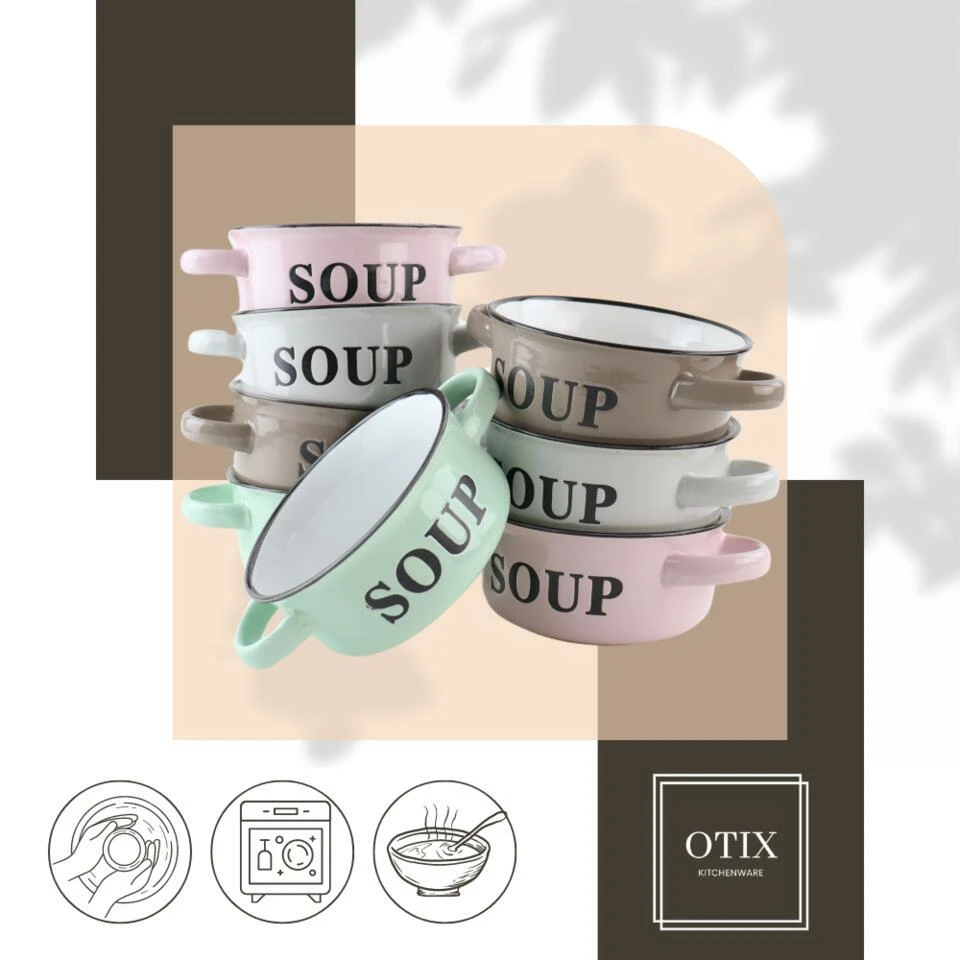 OTIX Soepkommen Met Oor Set Van 8 Schaaltjes 500ml Diverse Kleuren 8 OTIX Soepkommen Met Oor Set Van 8 Schaaltjes 500ml Diverse Kleuren - Afbeelding 8